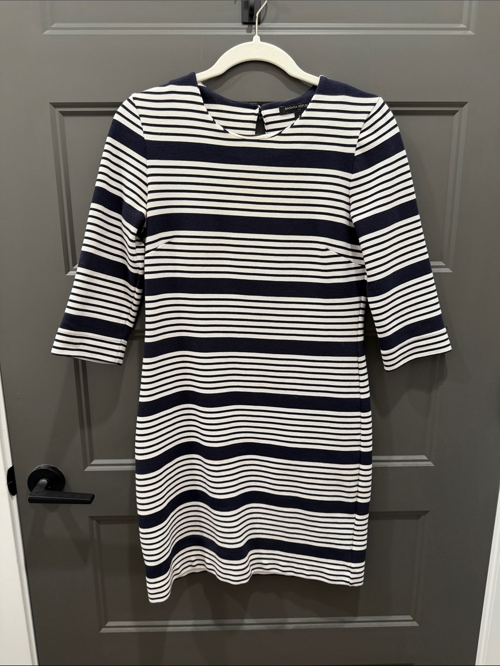 Banana Republic Navy and White Striped Mini Dress